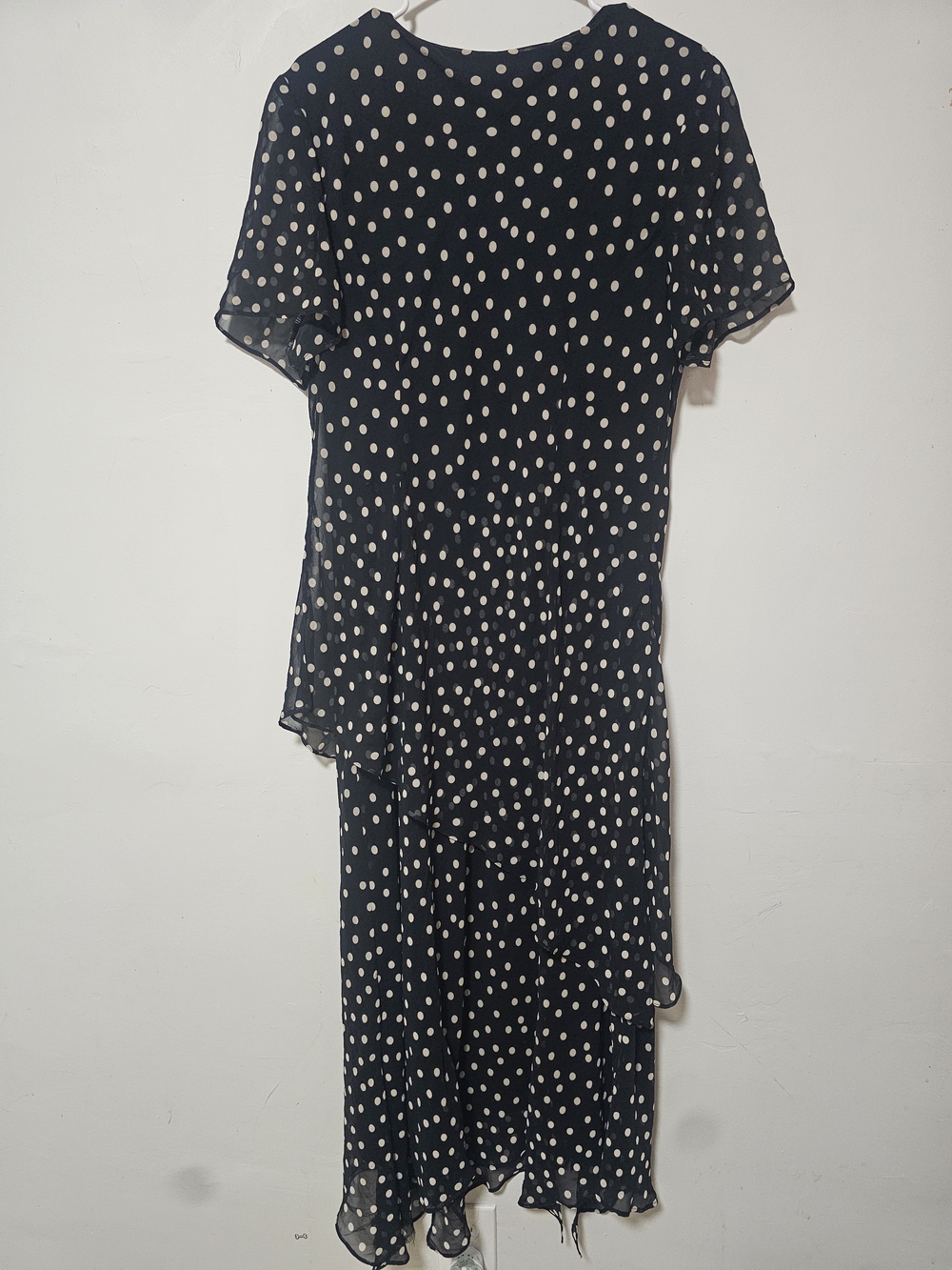 Citi Dress Vintage Black & White Polka Dot Layered Midi Dress Size 18 - Picture 3 of 6